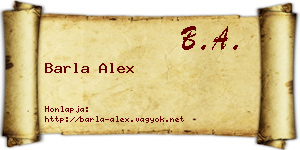 Barla Alex névjegykártya