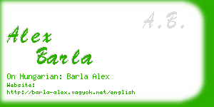 alex barla business card